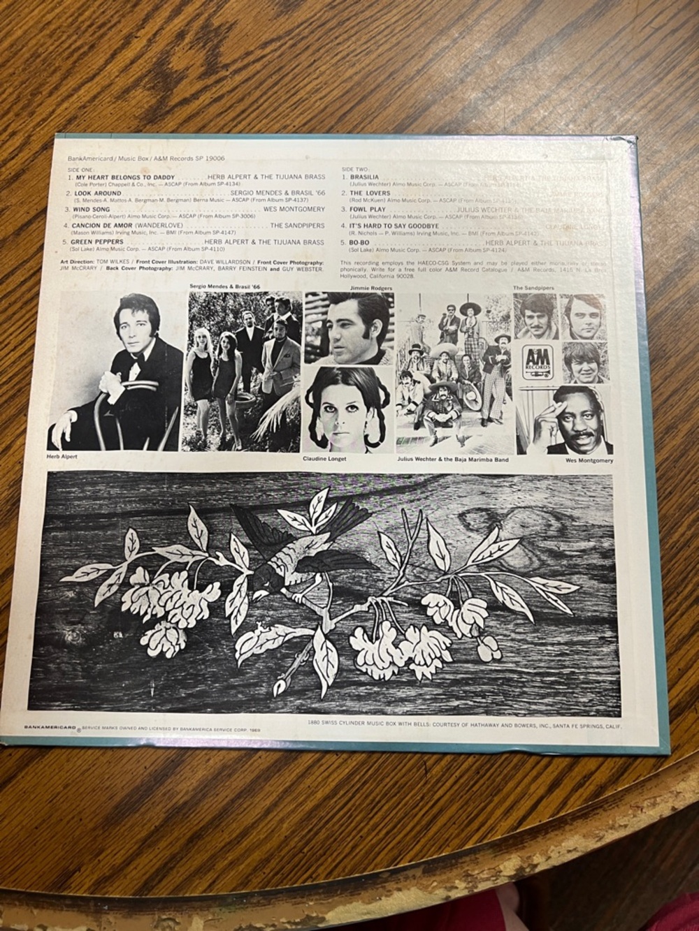 Vintage Music Box Vinyl Album Cover - Blue & Brown Artwork - Picture 2 of 4